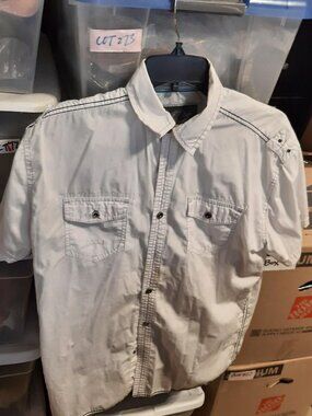 Dill Clothing Co. NYC Men White Shirt Short Sleeve SzM PreLoved Good Condition